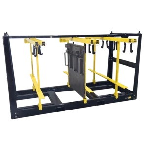 Flextur Fixture Storage Rack – Heavy-duty, mobile storage solution designed for organizing and transporting fixtures efficiently in industrial workspaces.