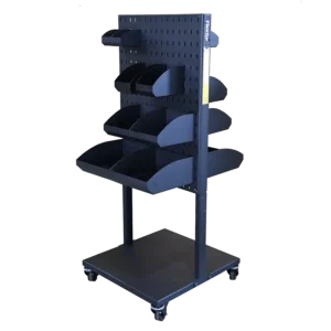 Flextur 54 Bin Cart – Heavy-duty mobile storage cart with 54 bins, designed for efficient organization and easy access to parts and tools in industrial workspaces.