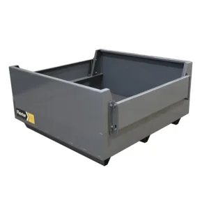 Industrial Metal Storage Bin With Door Closed Left Side View