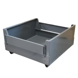 Industrial Metal Storage Bin With Door Right Side View