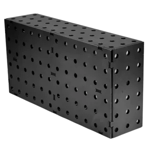 Flextur 12x24x6 Nitride Fixture Block with precision holes, built for modular fixturing and welding versatility.
